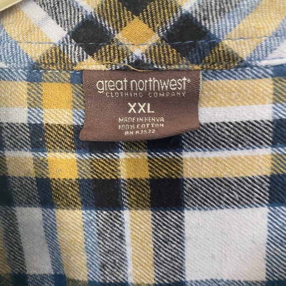 Great Northwest XXL Men’s flannel, plaid, hunting, button up, blue-green - Picture 3 of 4